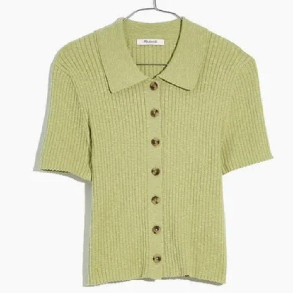 Green Madewell Barbook button-front sweater polo